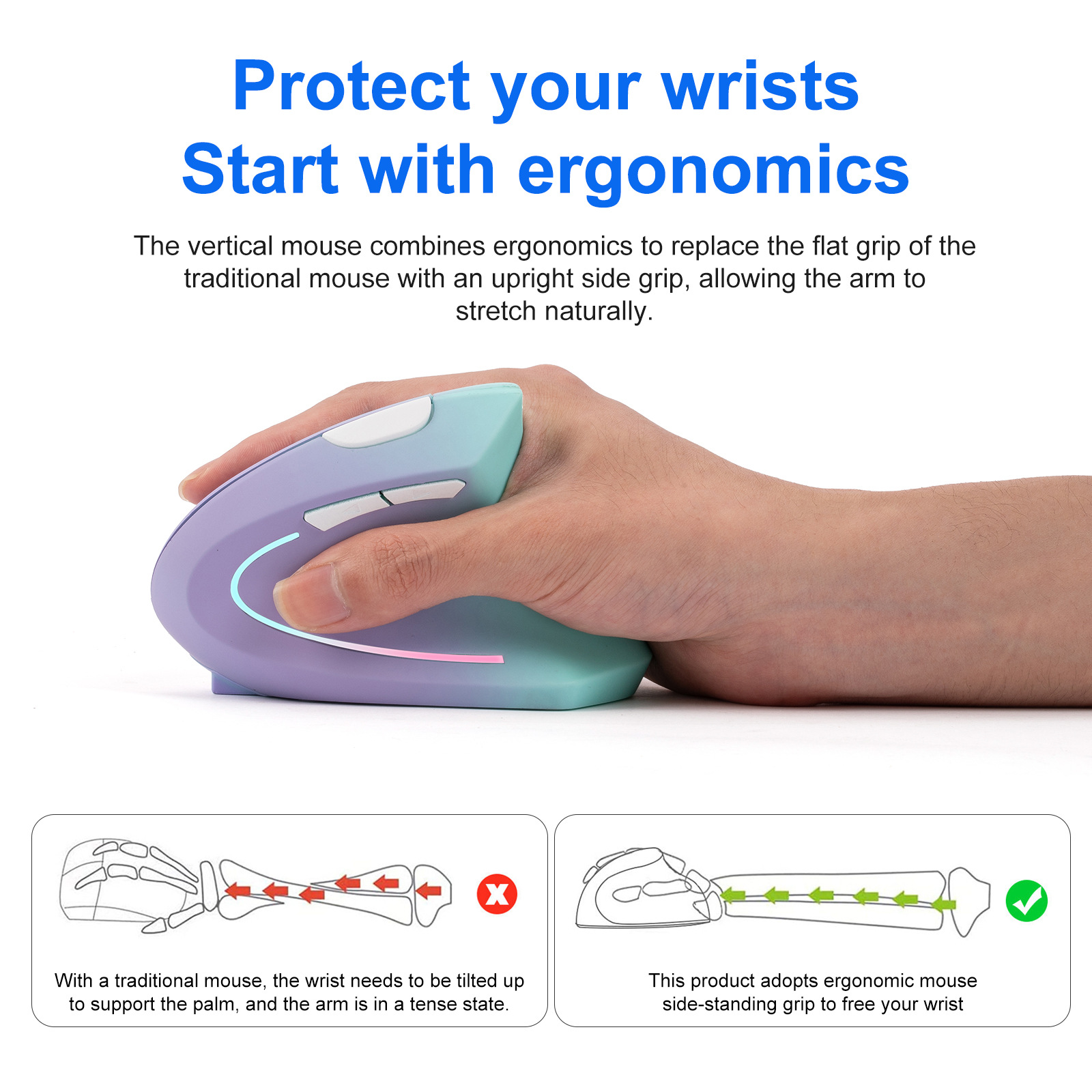 Wireless 2.4G Bluetooth Dual-m - đánh giá và giá Ergonomic Mouse Vertical