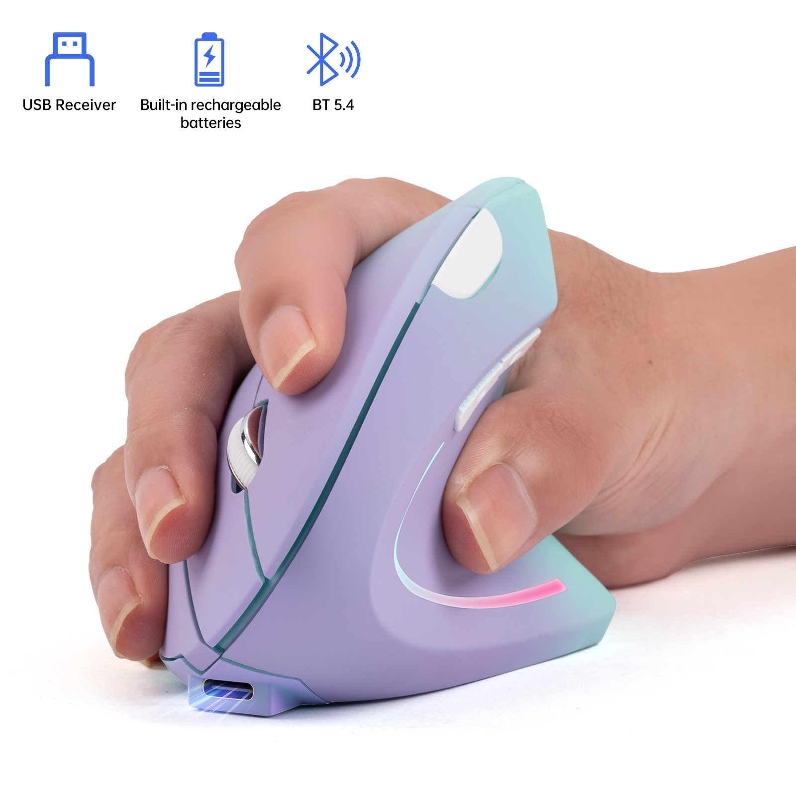 Wireless 2.4G Bluetooth Dual-m - đánh giá và giá Ergonomic Mouse Vertical