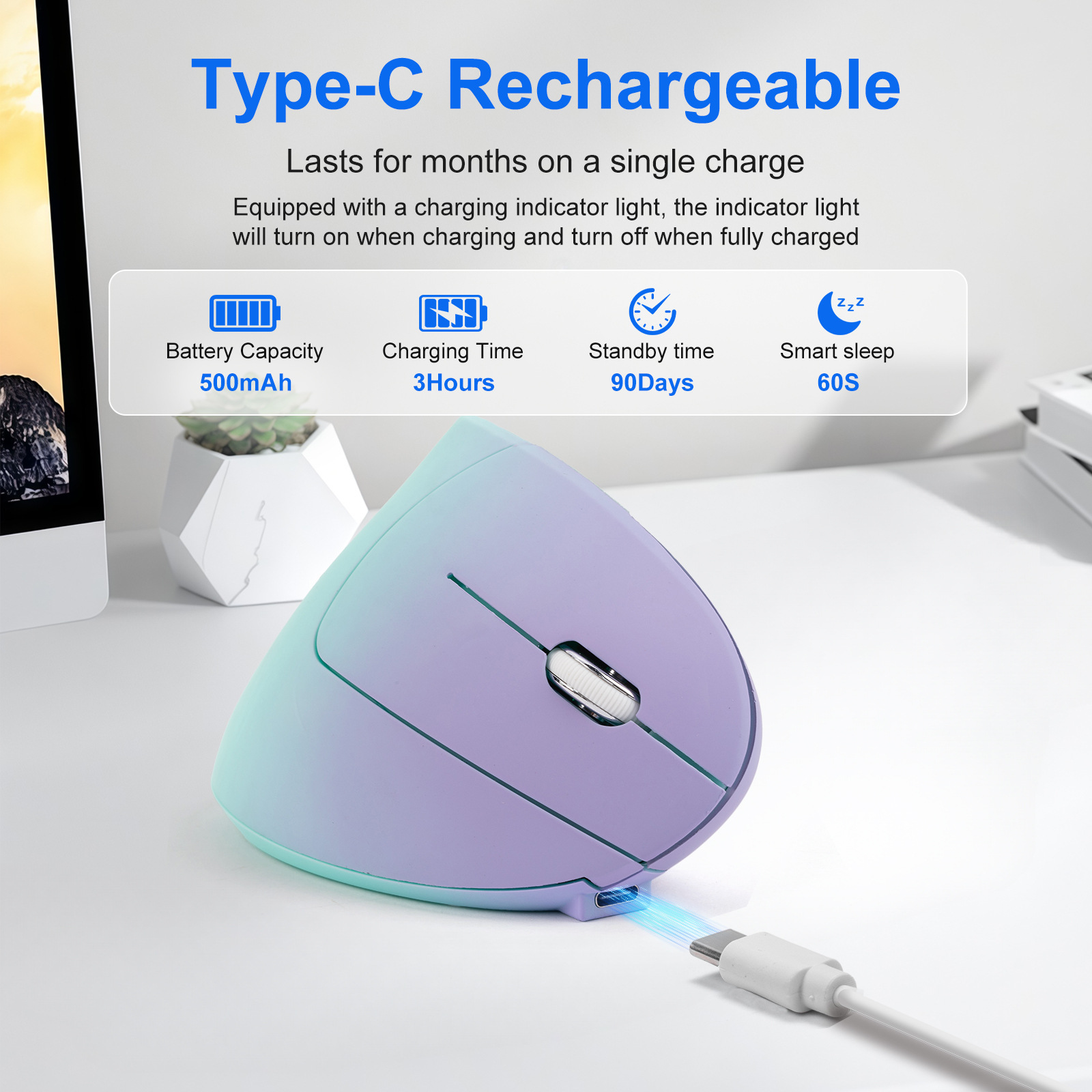 Wireless 2.4G Bluetooth Dual-m - đánh giá và giá Ergonomic Mouse Vertical