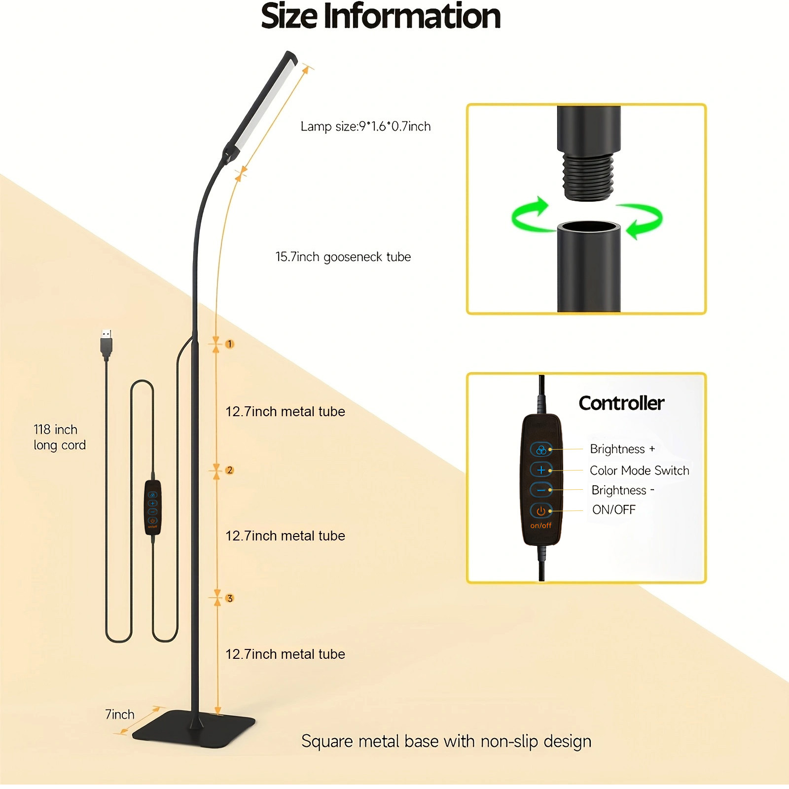 120 LED Floor Lamp Standing Re - đánh giá và giá Office Tech Flexible