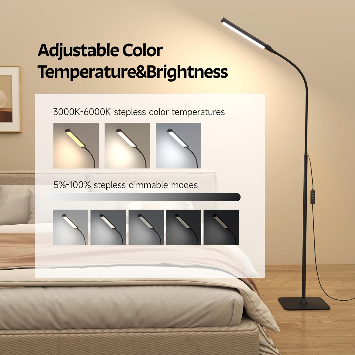 120 LED Floor Lamp Standing Re - đánh giá và giá Office Tech Flexible
