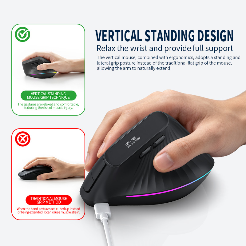 Ergonomic Bluetooth & 2.4G Wir - đánh giá và giá Ergonomic Mouse Vertical